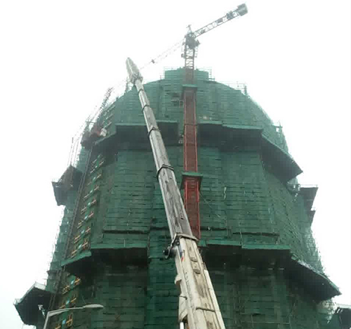 梅里斯吊车在工地上作业